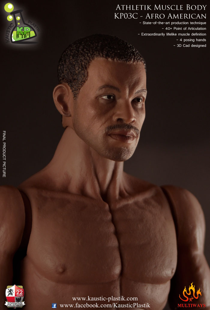 画像3: Kaustik Plastic  黒人男性素体（ヘッド付き） Athletik Muscle Body KP03C - Afro American Version 1/6  *お取り寄せ　