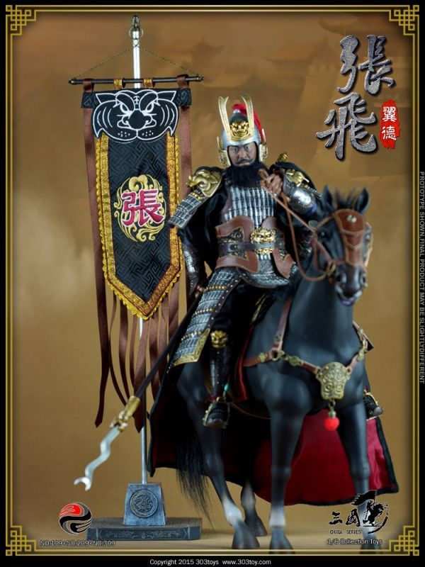 画像1: 303TOYS　1/6　三国志 - 張飛益徳　DX版　戦馬＆戦旗　ヘッド２個　フィギュア　*お取り寄せ