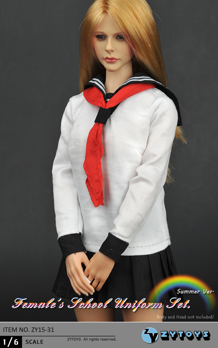 ZYTOYS 1/6 女子高生制服 夏服 コスチューム & アクセサリー セット