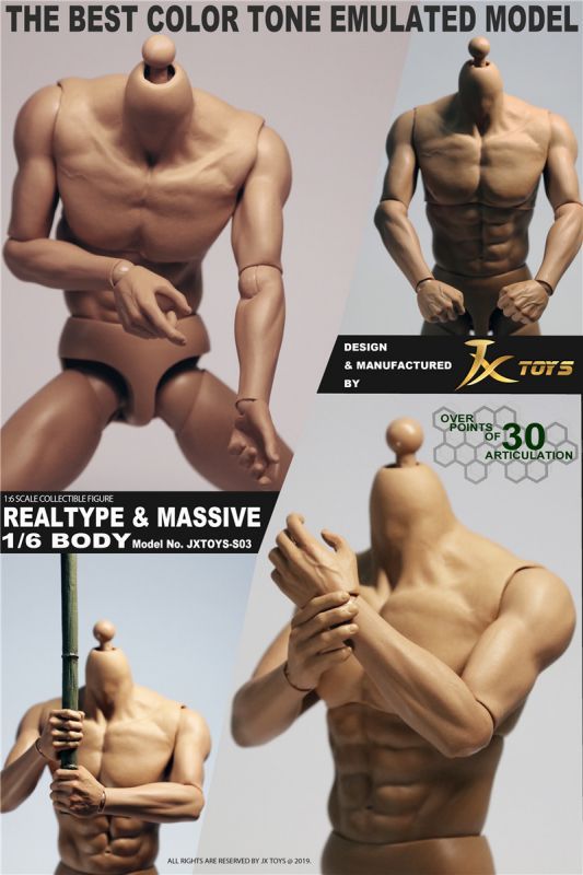 JXTOYS 1/6 マッスル 男性ボディ Muscular Male Body JXS03 *予約