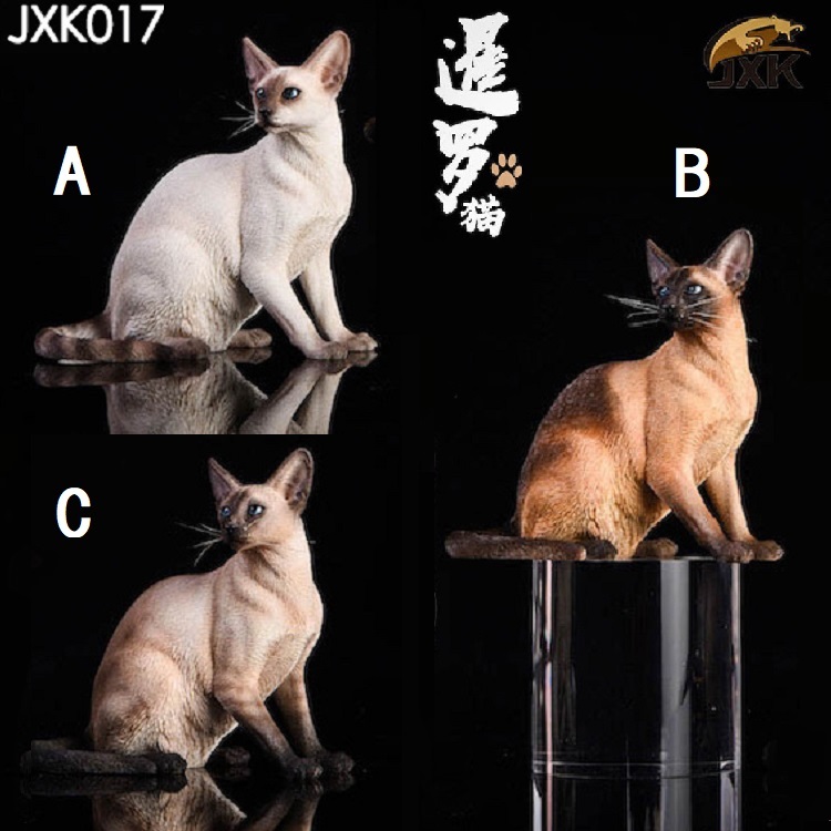 JxK Studio 1/6 シャム猫 お座り 3種 JxK017 *お取り寄せ - 1/6 