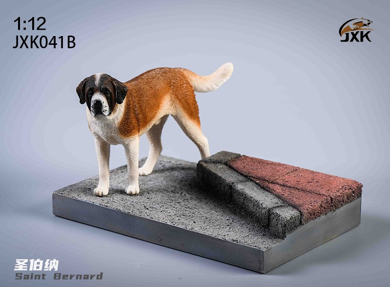 JxK Studio 1/12 セント・バーナード 犬 with ジオラマスタンド 2種 