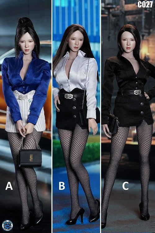 画像1: Super Duck 1/6 女性 服 ブラウス + スカート + 靴 + バッグ セット フィギュア用 3種 C027 *お取り寄せ　