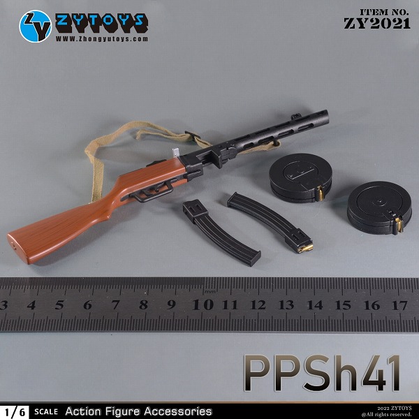 ZYTOYS 1/6 ZY2021 PPSH41 Gun / ソ連 ペーペーシャ・ソーラクアジーン 