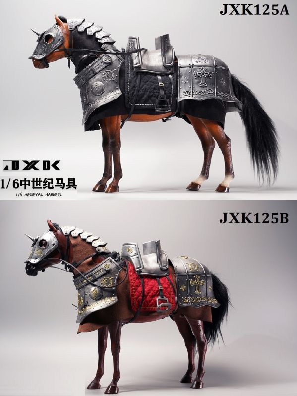 JxK Studio JXK125 1/6 中世ヨーロッパ メタル ハーネス 馬具 セット