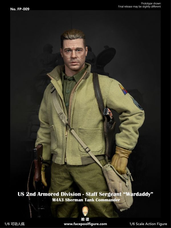 FacePoolFigure 1/6 FP009 第2機甲師団シャーマン戦車長 ウォーダディー フューリー A B US 2nd Armored  Division-Staff Sergeant Wardaddy ブラッド ピット スタンダード スペシャル 版 アクションフィギュア 2種