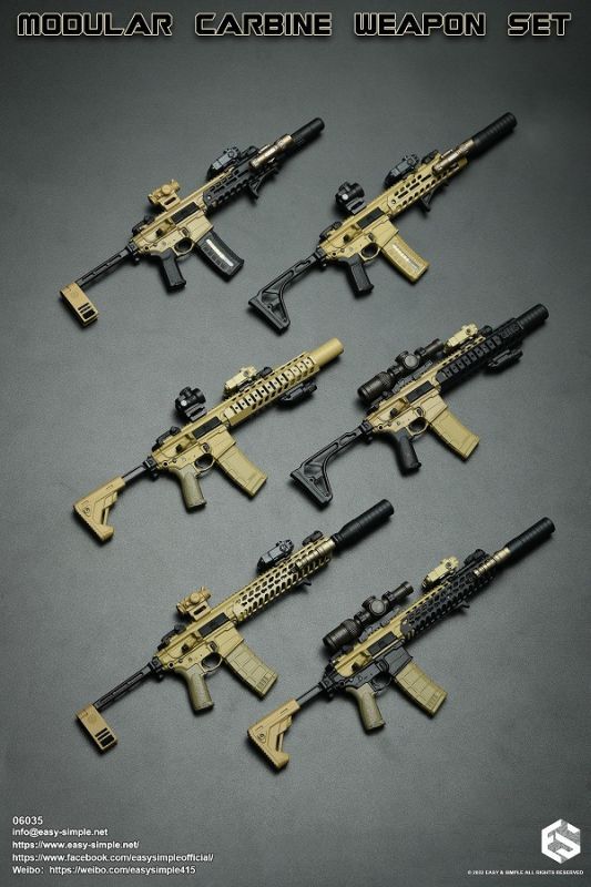 画像1: Easy & Simple 1/6 Modular Carbine Weapon Set (06035) ABCDEF- 6種  *お取り寄せ