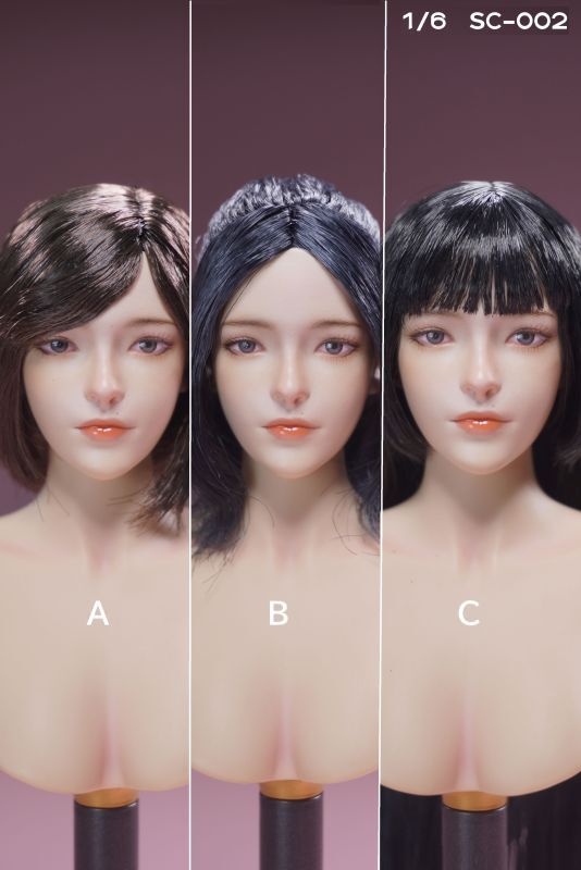 画像1: SC toys 1/6 アジア女性ヘッド 友希 3種 SC002 *予約