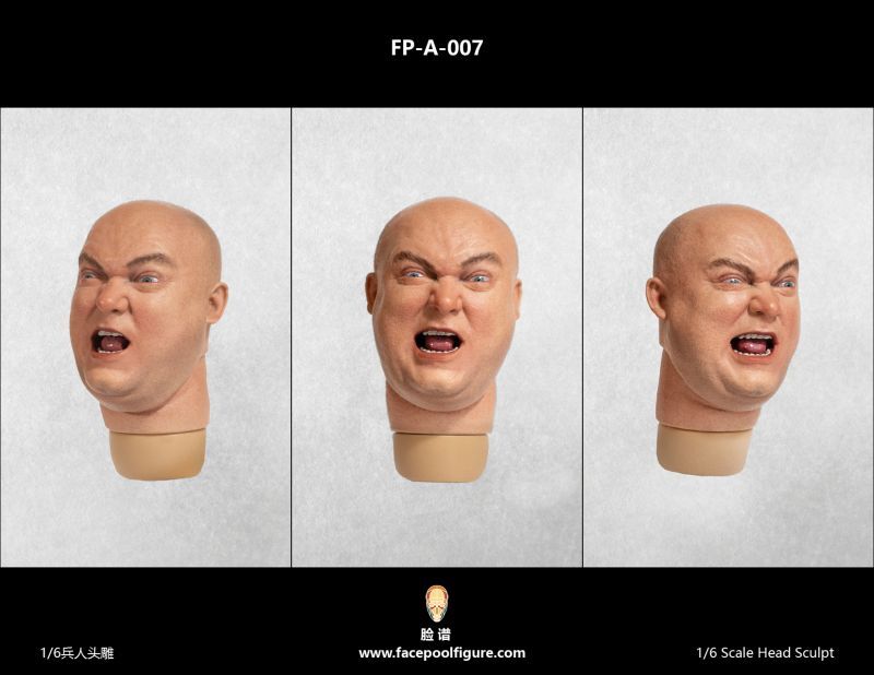 画像2: Facepoolfigure 1/6 白人 太め 男性 表情 ヘッド 2種 FP-A-007 FP-H-009 *予約