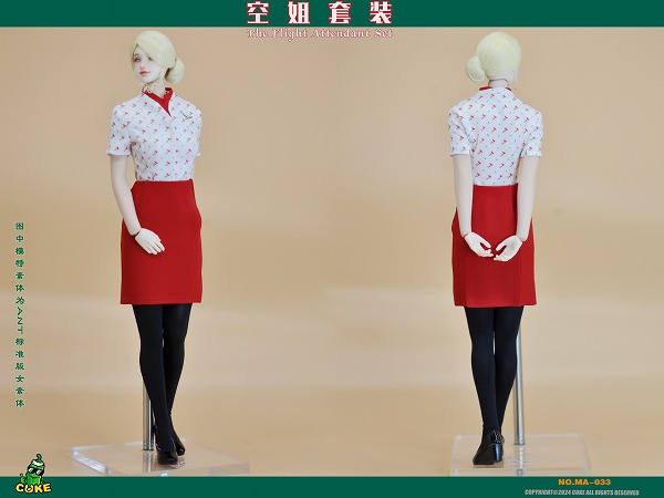 画像2: CUKE TOYS 1/6 G航空 客室乗務員 キャビンアテンダント CA 制服 sky blue セット MA-033 *予約