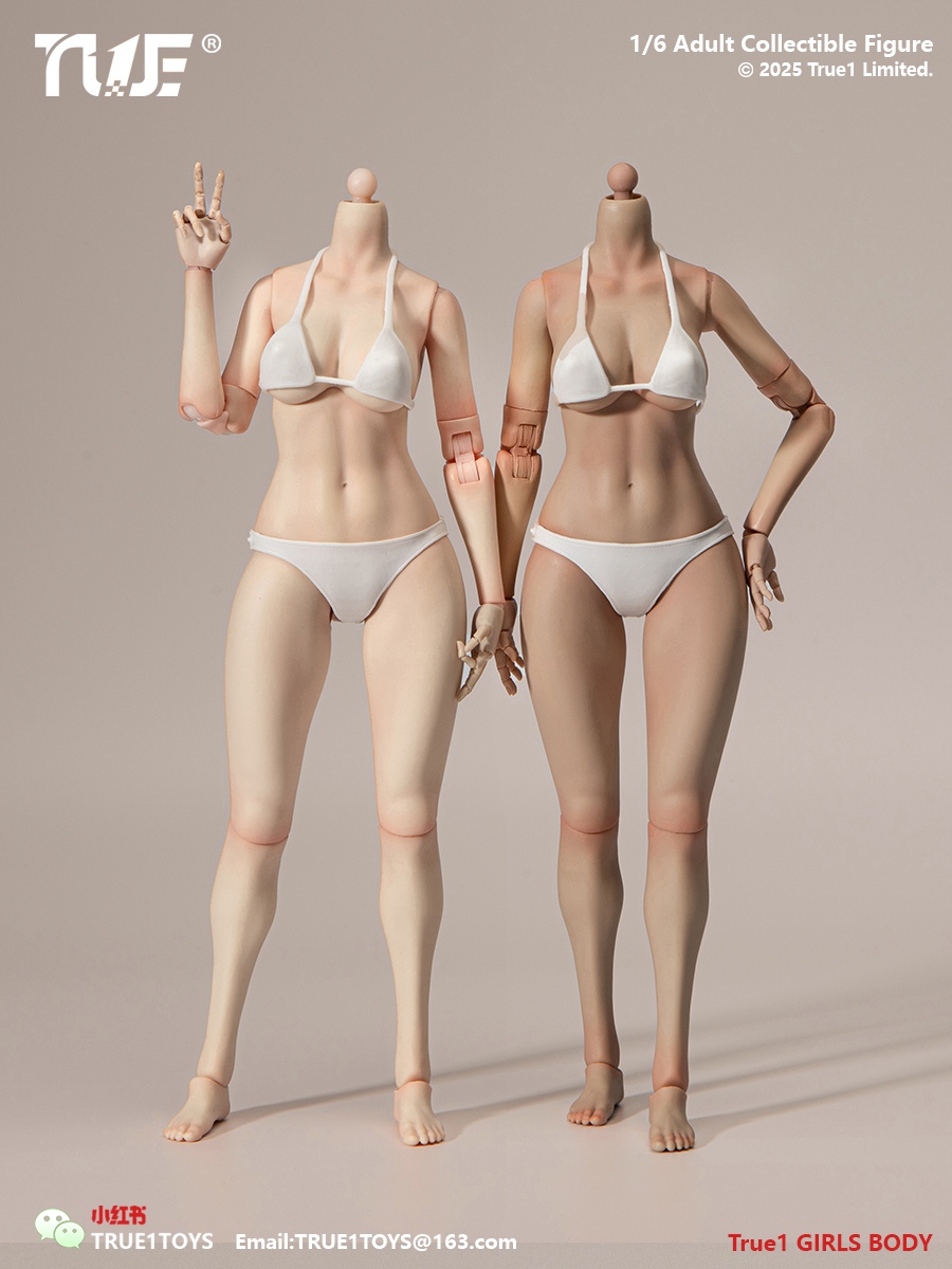 画像1: True1Toys 1/6 ナローショルダー 女性素体 ≪ラージバスト≫ 2カラー EC3028 ホワイトスキン ライトウィートスキン *予約　