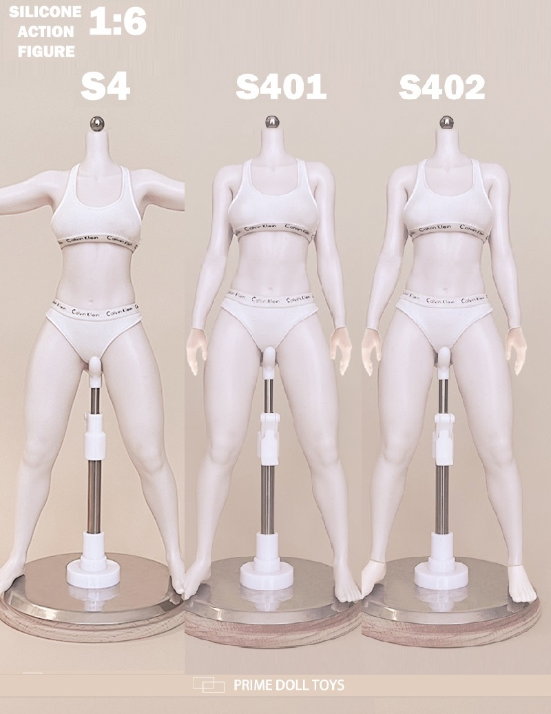 画像1: Prime Doll Toys 1/6 アーティキュレーテッド プラチナシリコン 女性素体 可動フィギュア ボディ S4シリーズ 【白肌 スリム】 3種 *予約 